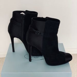 GIAMBATISTA VALLI 39 ankle boots black suede/silk